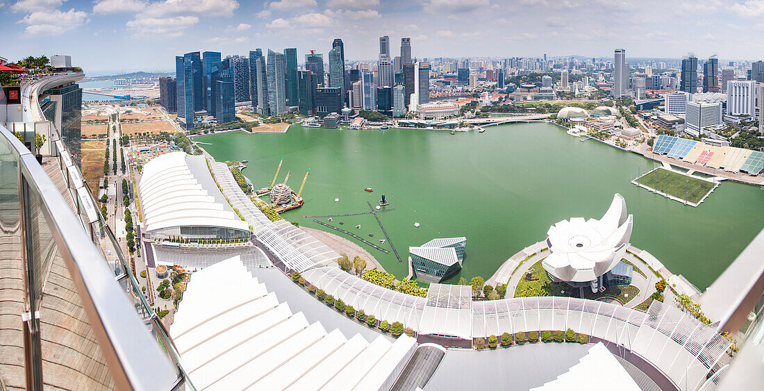 Birds eye view of Singapore City skyline, Singapore, Southeast Asia, Asia