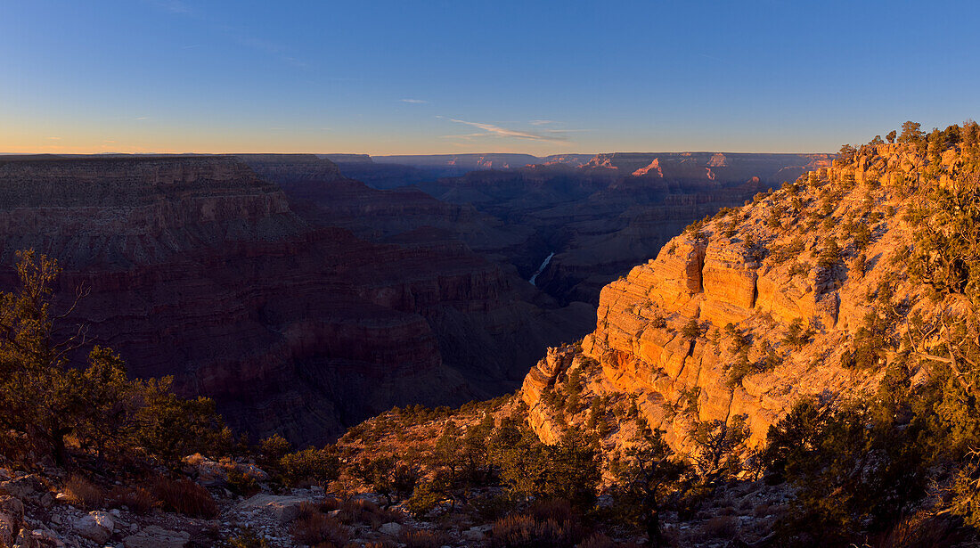 Grand Canyon viewed from Pima Point at sundown, Grand Canyon National Park, UNESCO World Heritage Site, Arizona, United States of America, North America