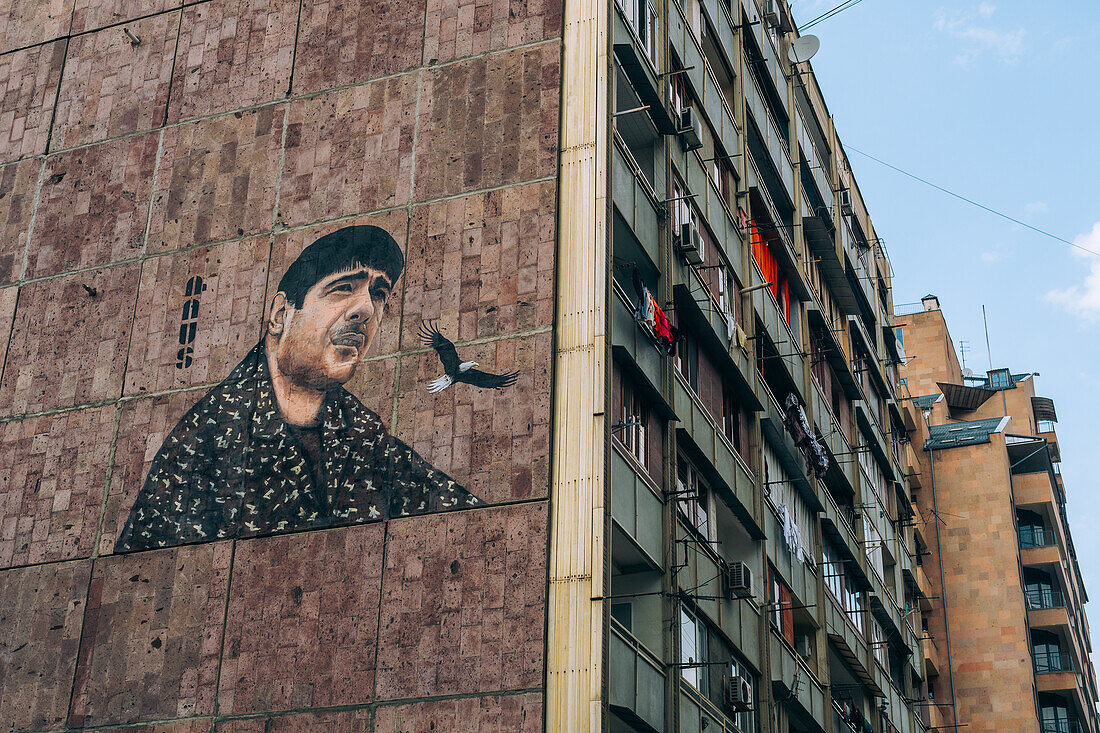 Mural in Yerevan, Armenia (Hayastan), Caucasus, Central Asia, Asia