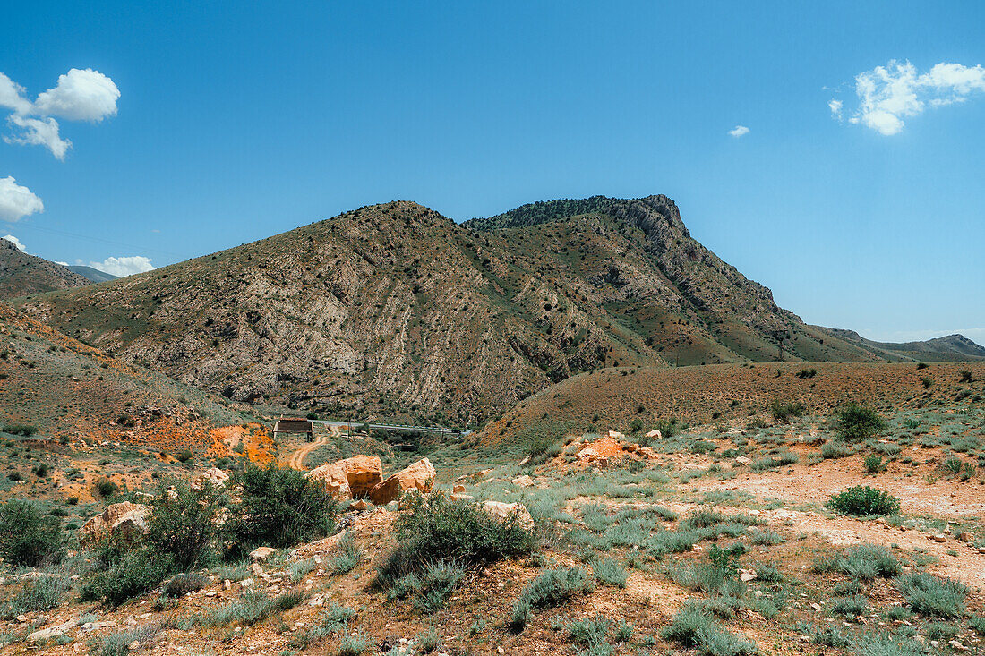 Hiking in Vayots Dzor, known for its red-hued mountains, Armenia (Hayastan), Caucasus, Central Asia, Asia