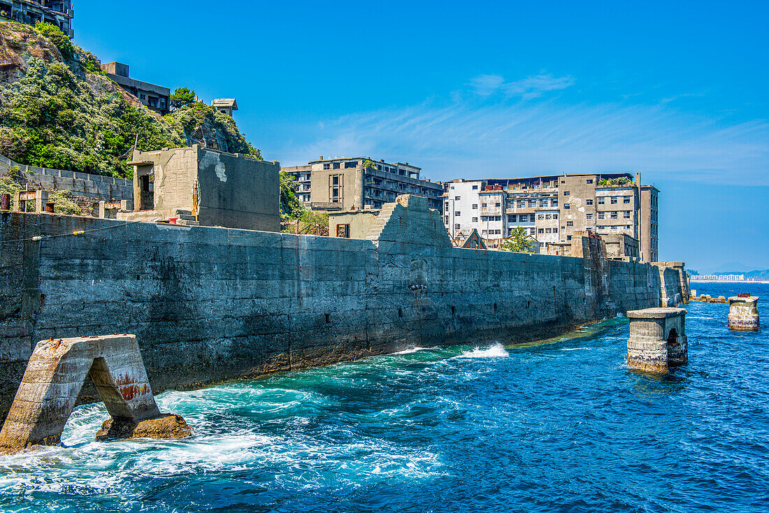 Hashima-Insel (Gunkanjima) (Kriegsschiff-Insel) (Schlachtschiff-Insel), Nagasaki, Kyushu, Japan, Asien