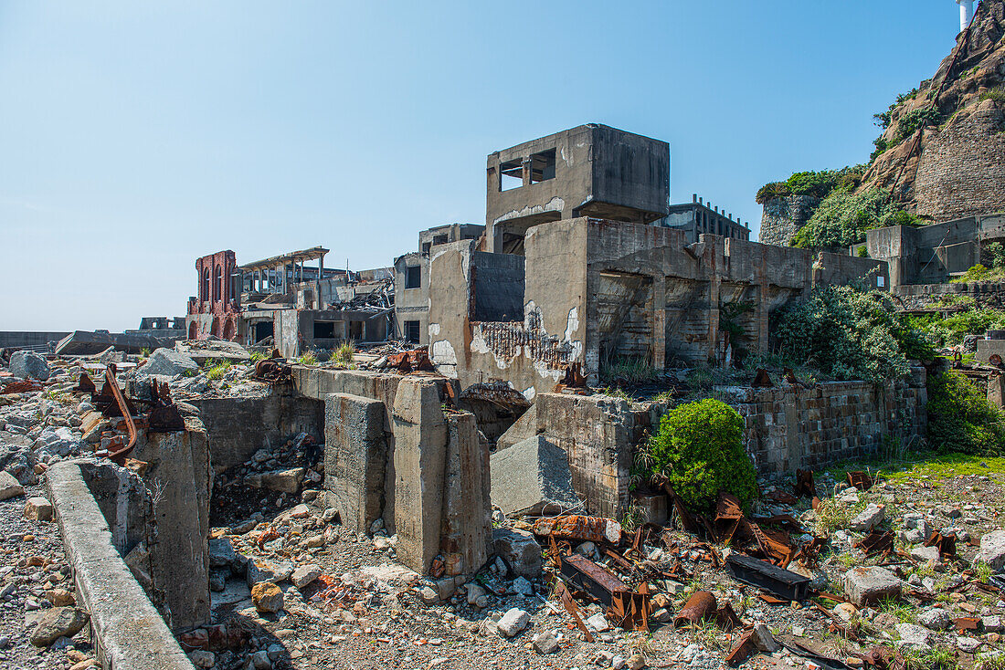 Hashima Island (Gunkanjima) (Warship Island) (Battleship Island), Nagasaki, Kyushu, Japan, Asia