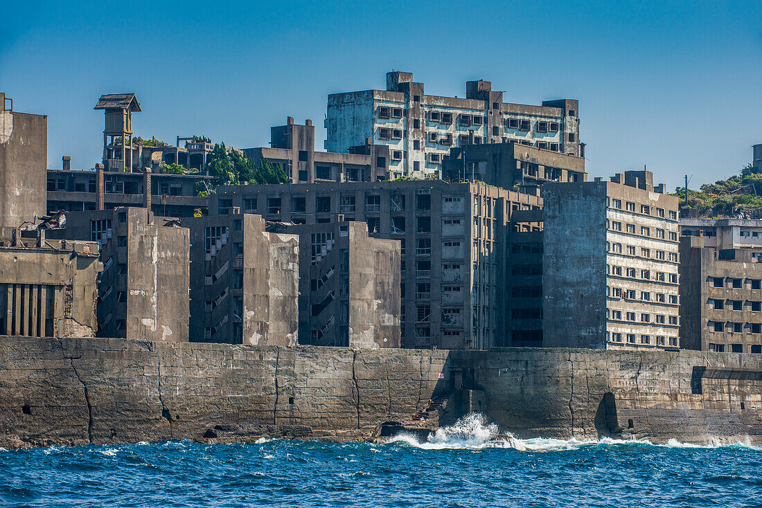 Hashima Island (Gunkanjima) (Warship Island) (Battleship Island), Nagasaki, Kyushu, Japan, Asia