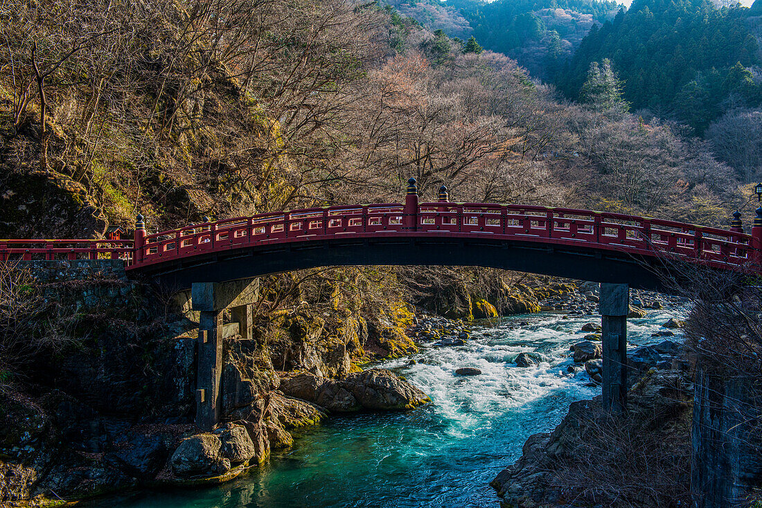 Shinkyo-Brücke, UNESCO-Welterbestätte, Nikko, Präfektur Tochigi, Kanto, Honshu, Japan, Asien