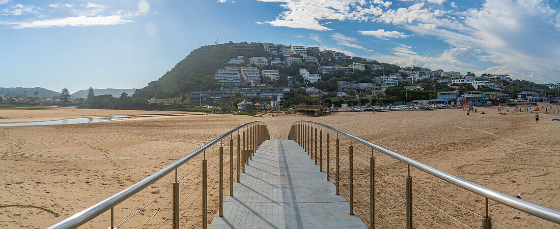 Blick auf den Central Beach in Plettenberg Bay, Plettenberg, Garden Route, Westkap-Provinz, Südafrika, Afrika