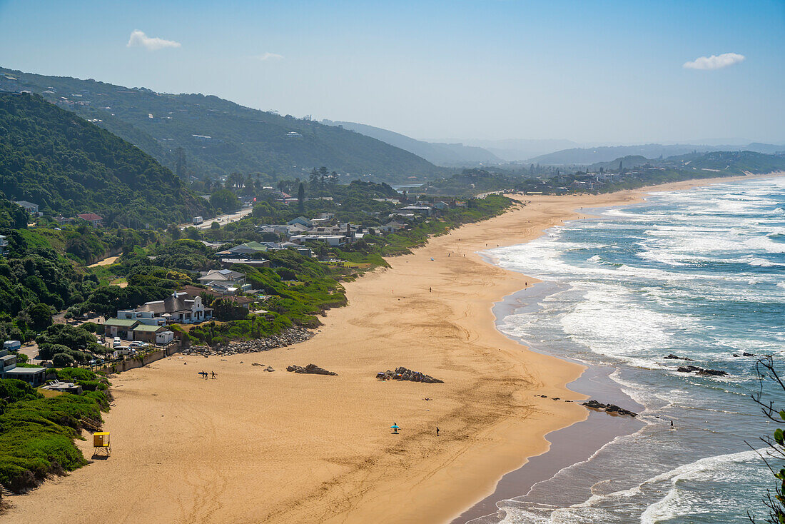 View of Indian Ocean and dramatic coastline at Wilderness from Dolphin Point, Wilderness, Western Cape, South Africa, Africa