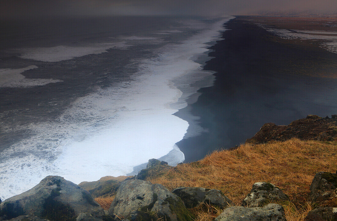 Lava beach from Dyrholaey, near Vik, Southern Iceland, Polar Regions