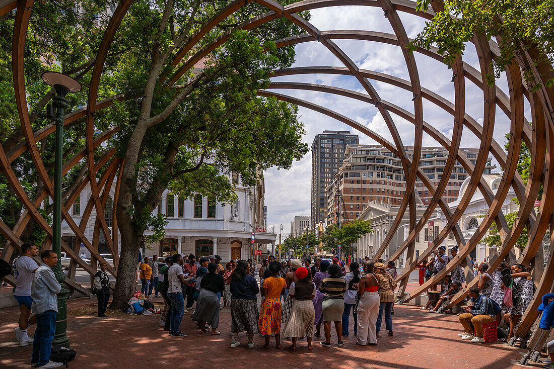 View of gathering at Arch for Arch, Cape Town, Western Cape, South Africa, Africa