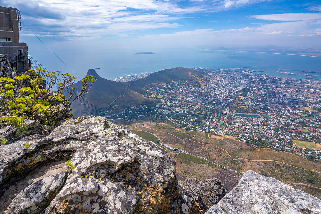 Blick auf Kapstadt vom Tafelberg aus, Kapstadt, Westkap, Südafrika, Afrika