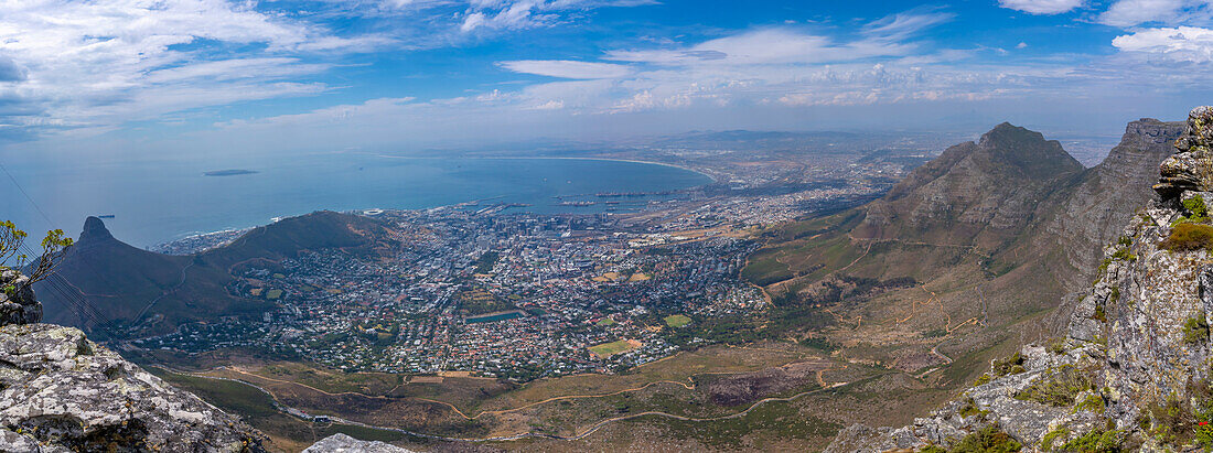 View of Cape Town from Table Mountain, Cape Town, Western Cape, South Africa, Africa