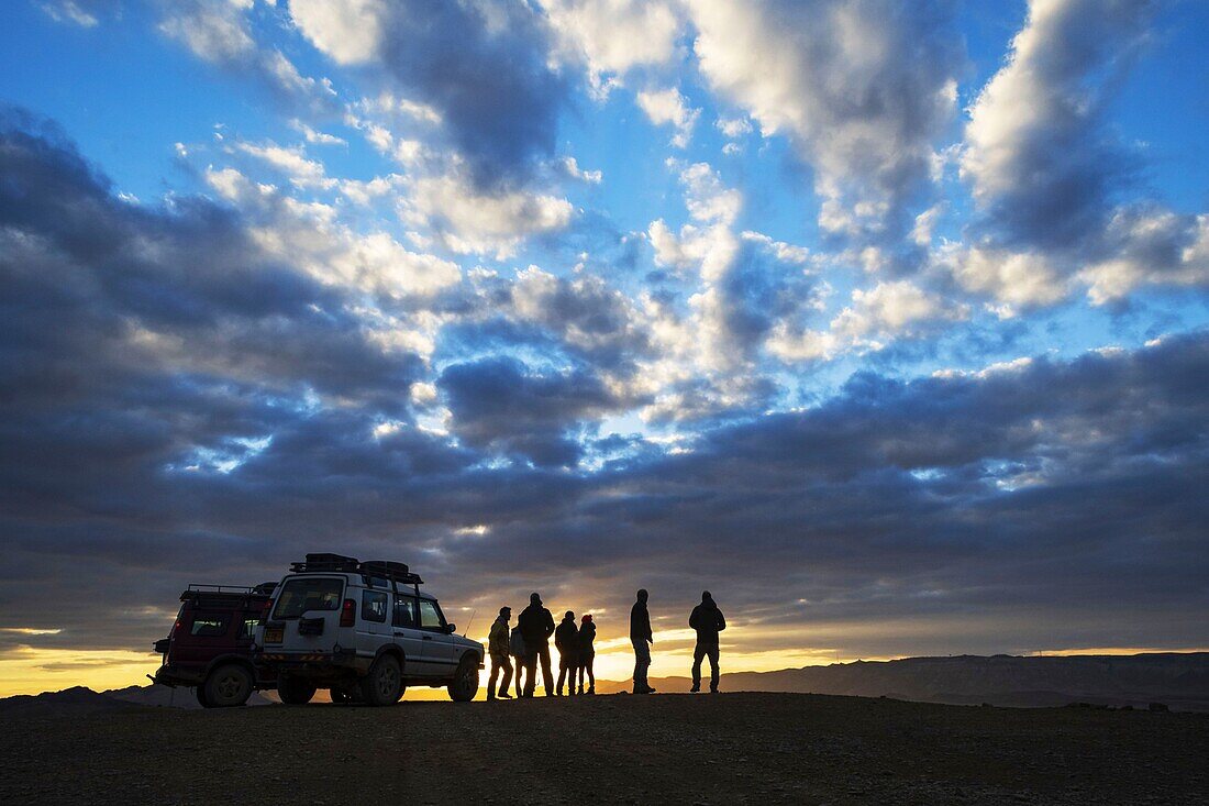 Israel, South District, Negev Desert, 4X4 in Ramon Crator