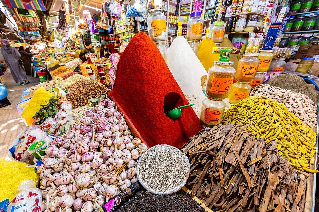 Morocco, Casablanca, Habous district, spice souk