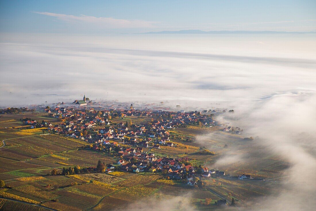 France, Bas Rhin, Epfig (aerial view)