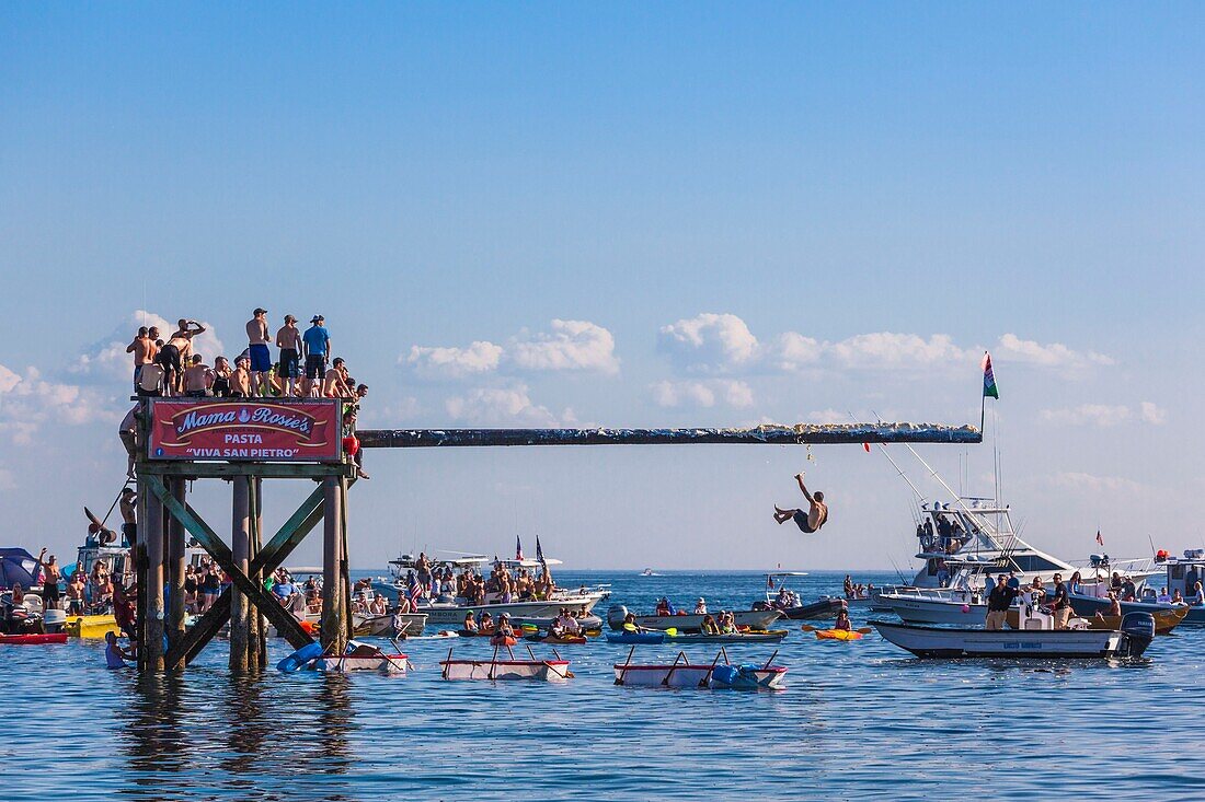 United States, New England, Massachusetts, Cape Ann, Gloucester, Saint Peters Fiesta, Traditional Italian Fishing Community Festival, Greasy Pole Competition