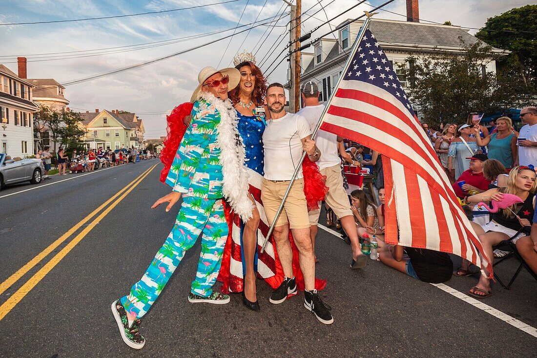 Vereinigte Staaten, Neuengland, Massachusetts, Cape Ann, Gloucester, Gloucester Horribles Traditionelle Parade, 3. Juli, Motorradfahrer, NT