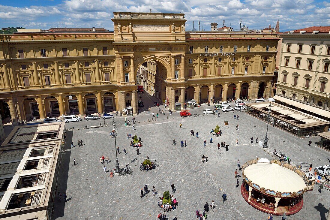 Italien, Toskana, Florenz, von der UNESCO zum Weltkulturerbe erklärt, Piazza della repubblica