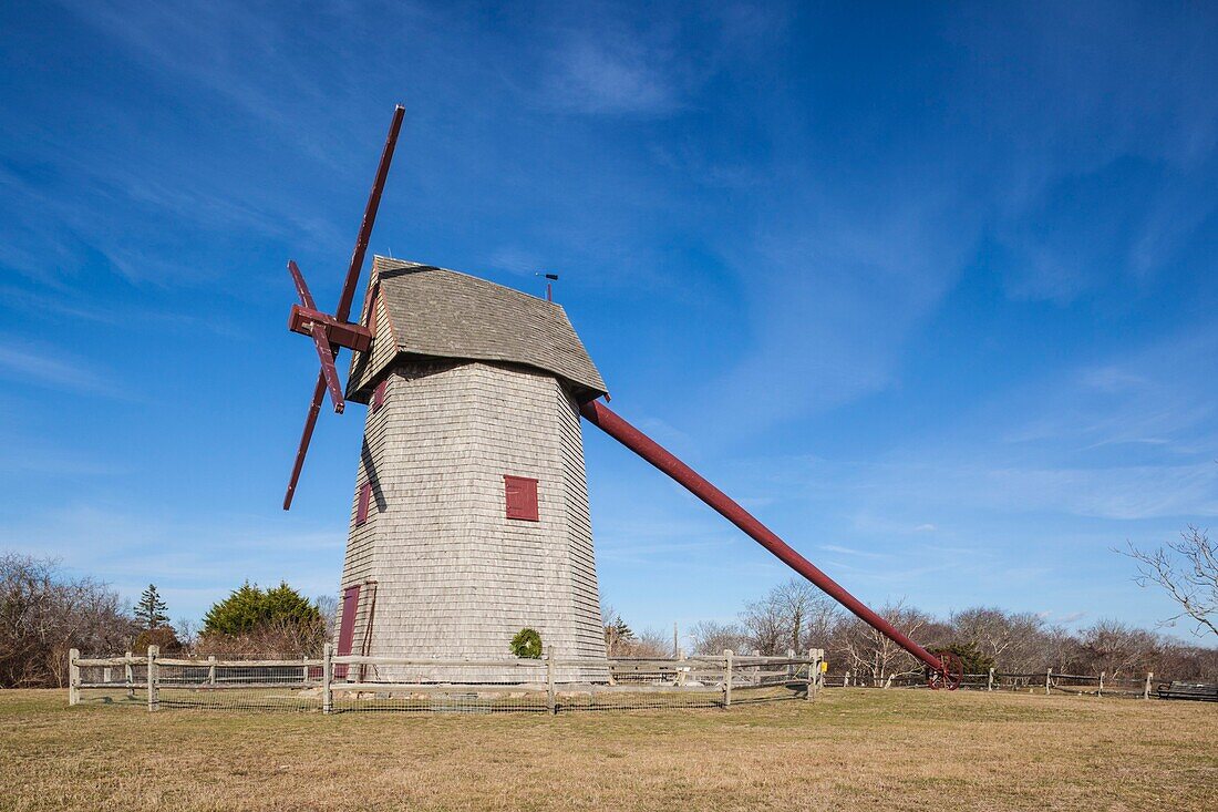 Vereinigte Staaten, Neuengland, Massachusetts, Nantucket Island, Nantucket, Old Windmill, Älteste kontinuierlich arbeitende Windmühle der Vereinigten Staaten, in Betrieb seit 1746