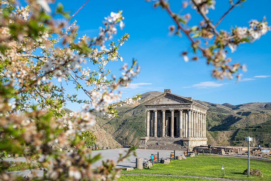 Armenia, Kotayk region, Garni, fortress of Garni, pagan temple of the first century, unique monument of the Hellenistic period in Armenia