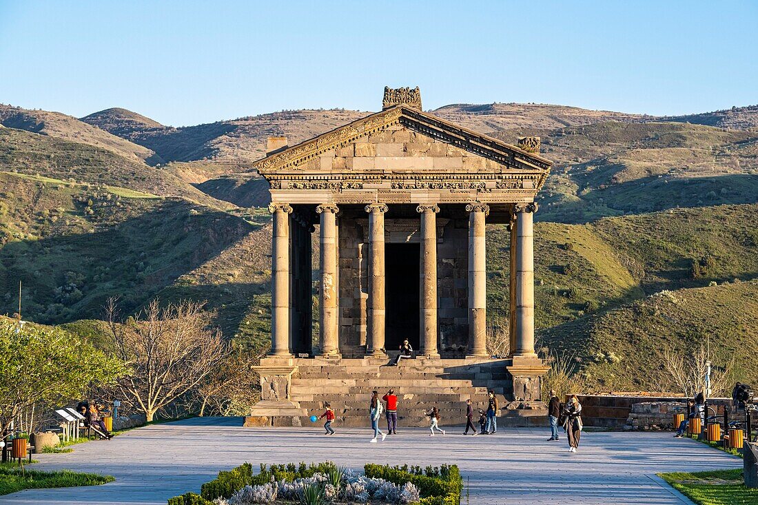 Armenia, Kotayk region, Garni, fortress of Garni, pagan temple of the first century, unique monument of the Hellenistic period in Armenia