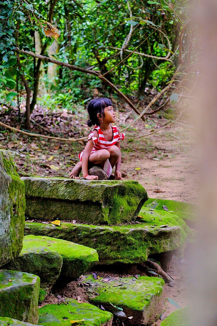 Cambodia, Angkor on World Heritage list of UNESCO, Ta Prohm temple, built in 12 th. century, by King Jayavarman VII