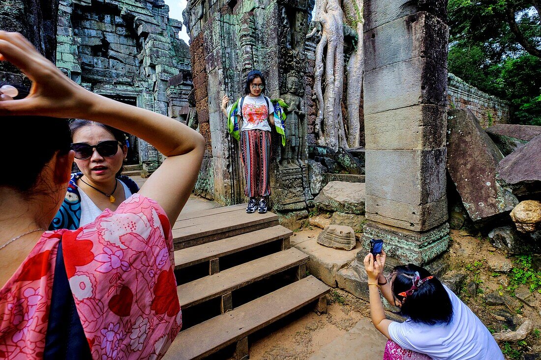 Cambodia, Angkor on World Heritage list of UNESCO, Preah Khan of Angkor, built in 1191 by King Jayavarman VII