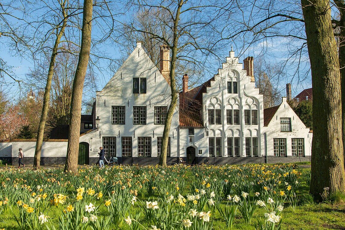 Belgien, Westflandern, Brügge, historisches Zentrum, von der UNESCO zum Weltkulturerbe erklärt, Park des fürstlichen Beginenhofs der Rebe aus dem Jahr 1776