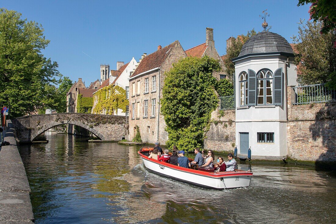 Belgien, Westflandern, Brügge, historisches Zentrum, das von der UNESCO zum Weltkulturerbe erklärt wurde, entlang des Groenerei-Kanals