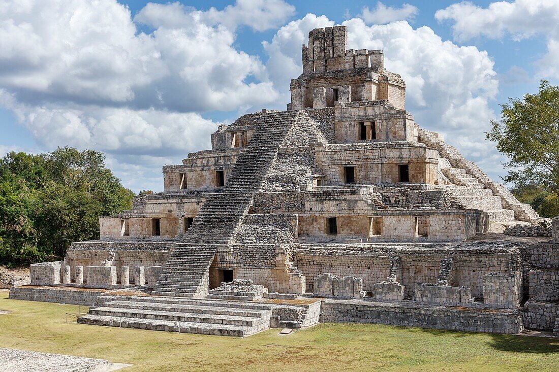 Mexiko, Bundesstaat Campeche, Edzna, archäologische Maya-Stätte, Tempel der 5 Stockwerke