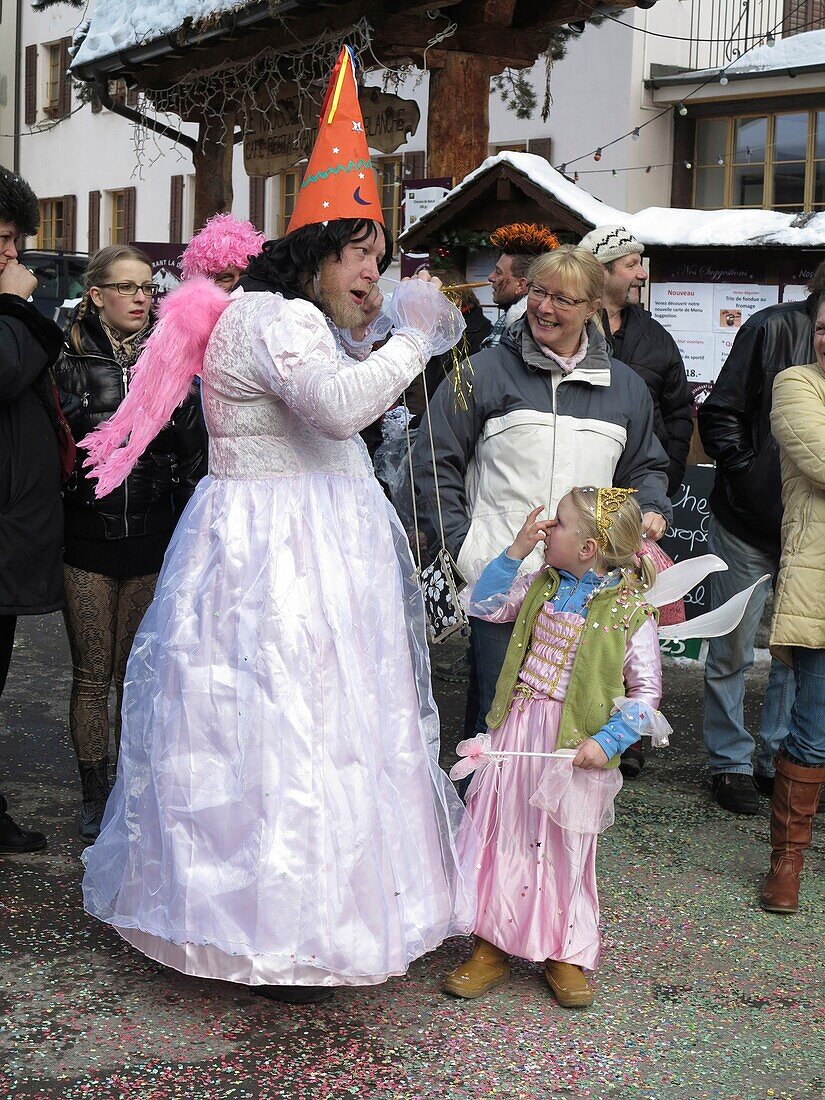 Schweiz, Kanton Wallis, Val d'Herens, Evolene, Fasnacht