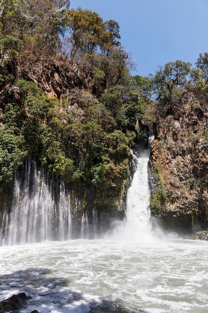 Mexico, Michoacan state, Uruapan, Tzararacua waterfall on Cupatitzio river