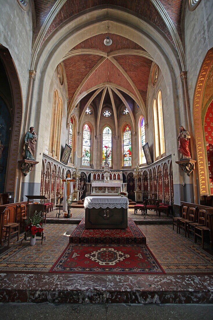 Frankreich, Somme, Le Crotoy, Innenansicht der Kirche St. Pierre in Le Crotoy in der Baie de Somme