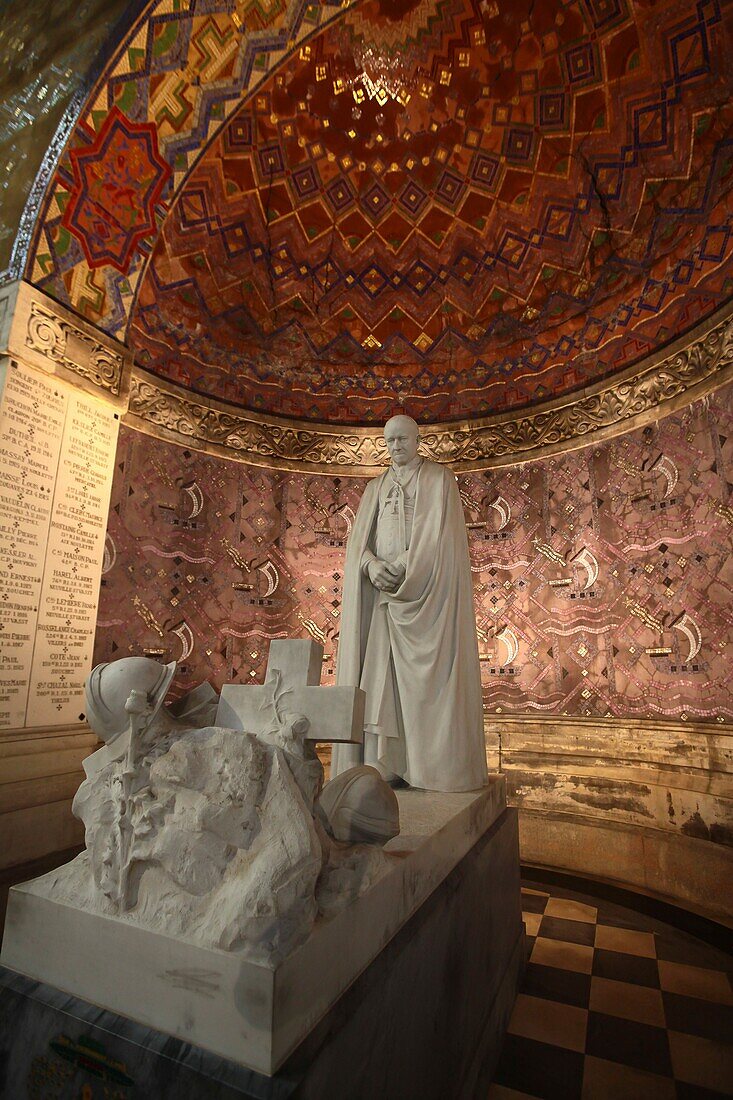 France, Pas de Calais, Ablain Saint Nazaire, the national necropolis of Notre Dame de Lorette, Interior of the chapel basilica