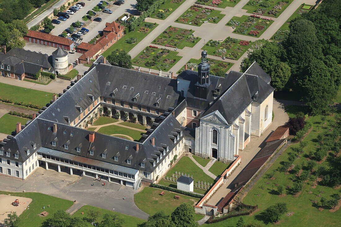 France, Somme, Argoules, abbey and gardens Valloires, Cistercian abbey of the eighteenth century, the gardens are the work of landscape Gilles Clement