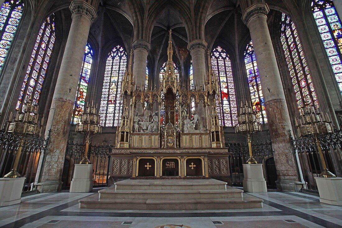 Frankreich, Nord, Lille, Die Kirche Saint Maurice ist eine Kirche in der Rue de Paris, im historischen Zentrum von Lille