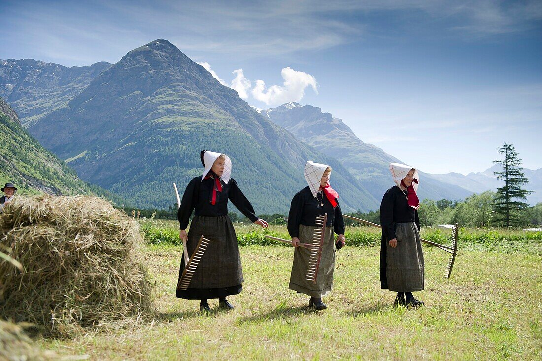 Frankreich, Savoyen, Haute Maurienne, Bessans, Fest der Ernte und des traditionellen Handwerks