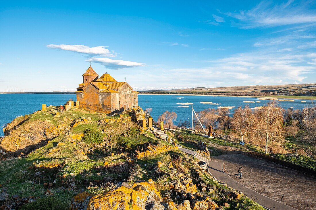 Armenia, Gegharkunik region, Hayravank, the 9th and 10th centuries Hayravank monastery built on a rocky promontory overlooking Sevan Lake