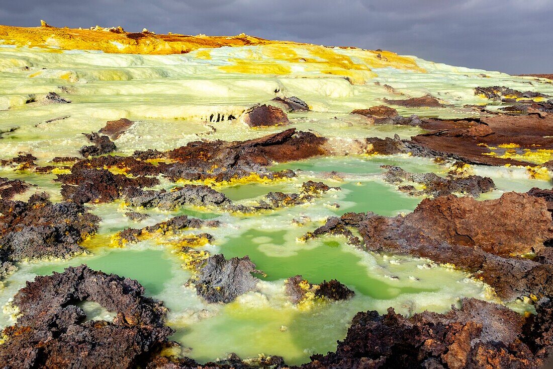 Äthiopien, Afar-Regionalstaat, Danakil-Senke, Dallol-Vulkan