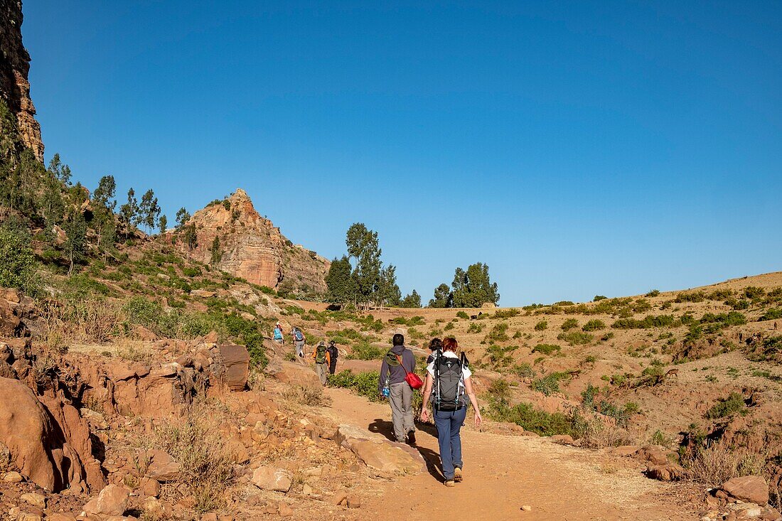 Äthiopien, Regionalstaat Tigray, Gheralta-Gebirge, Trekking