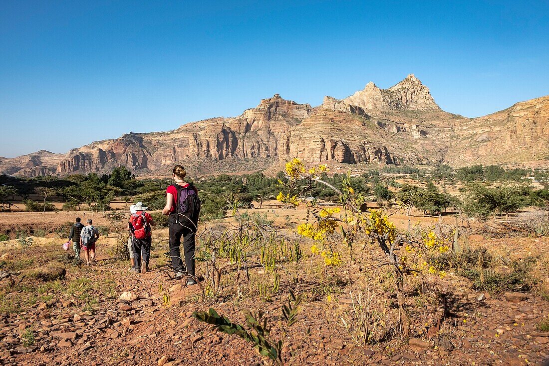 Äthiopien, Regionalstaat Tigray, Gheralta-Gebirge, Trekking