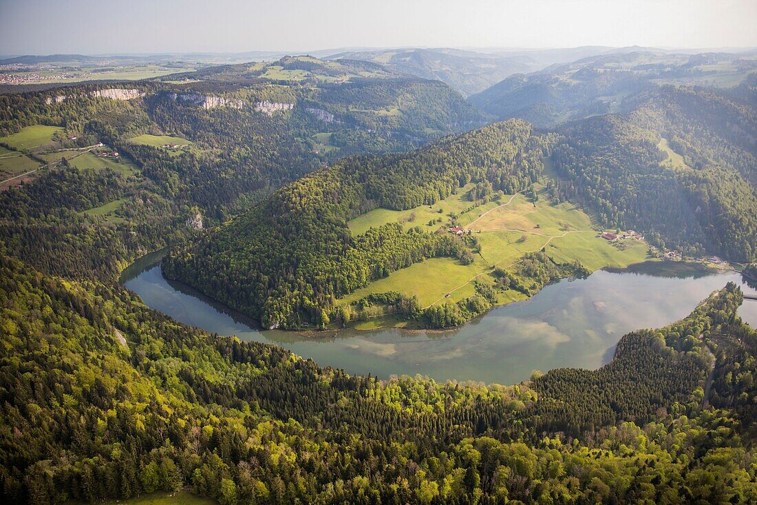 France, Doubs (25), Doubs River (aerial view)