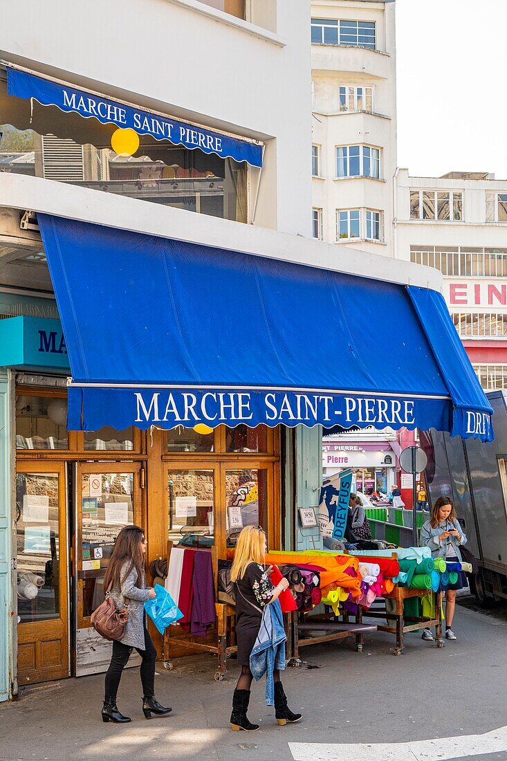 France, Paris, Montmartre district, the Saint Pierre market dedicated to fabrics