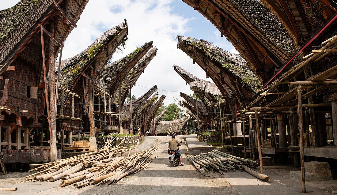 Indonesien, Insel Sulawesi, Toraja-Land, Tana Toraja, Rantepao-Gebiet, Sadan Tobarana, traditionelle Toraja-Häuser