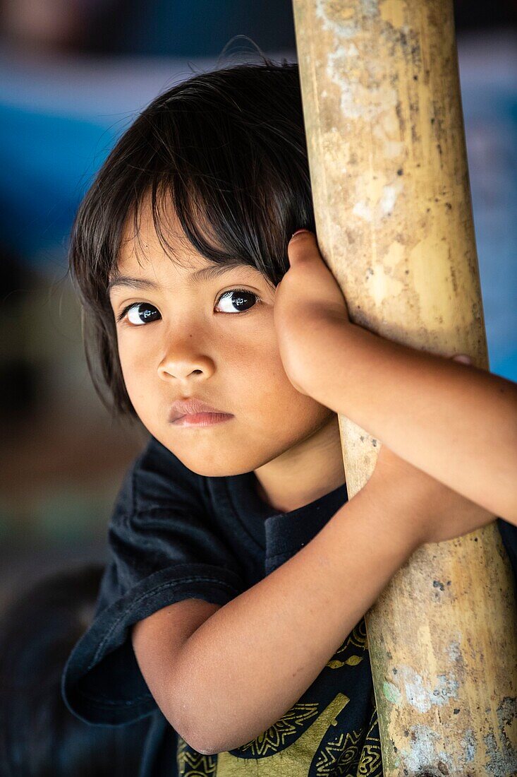 Indonesia, Sulawesi island, Toraja country, Tana Toraja, Tana Toraja, Rantepao, portrait of a child