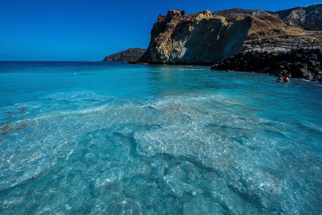 Italien, Sizilien, Äolische Inseln, die zum UNESCO-Welterbe gehören, Vulcano, Strand Nolegio