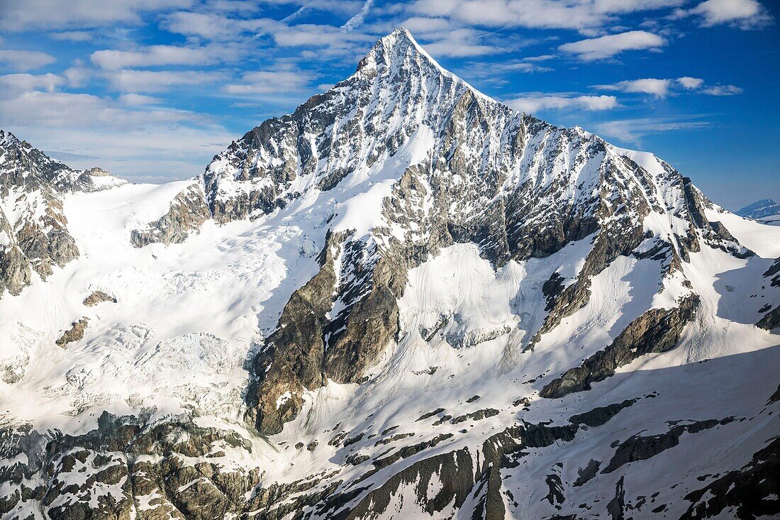 Switzerland, canton of Valais, Weisshorn (4505m) (aerial view)