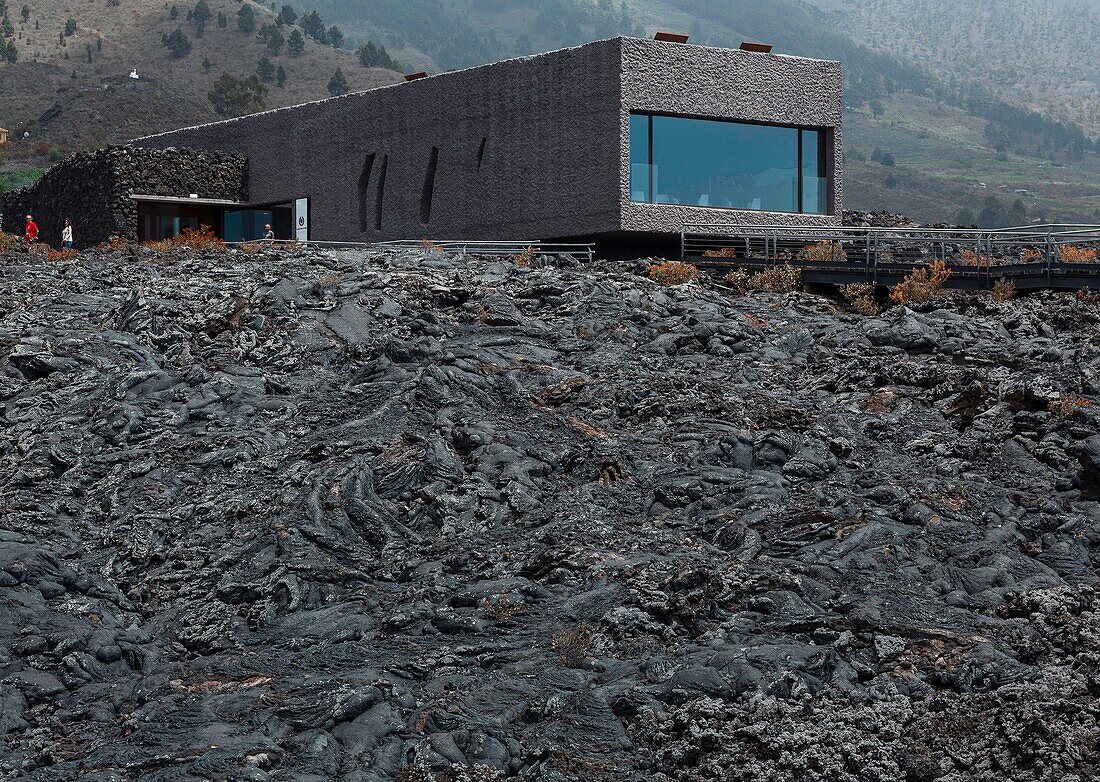 Spain, Canary Islands, La Palma, exterior view of an interpretation center on volcanic geology