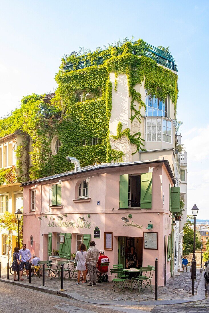 France, Paris, Butte Montmartre, Le Lapin Rose restaurant