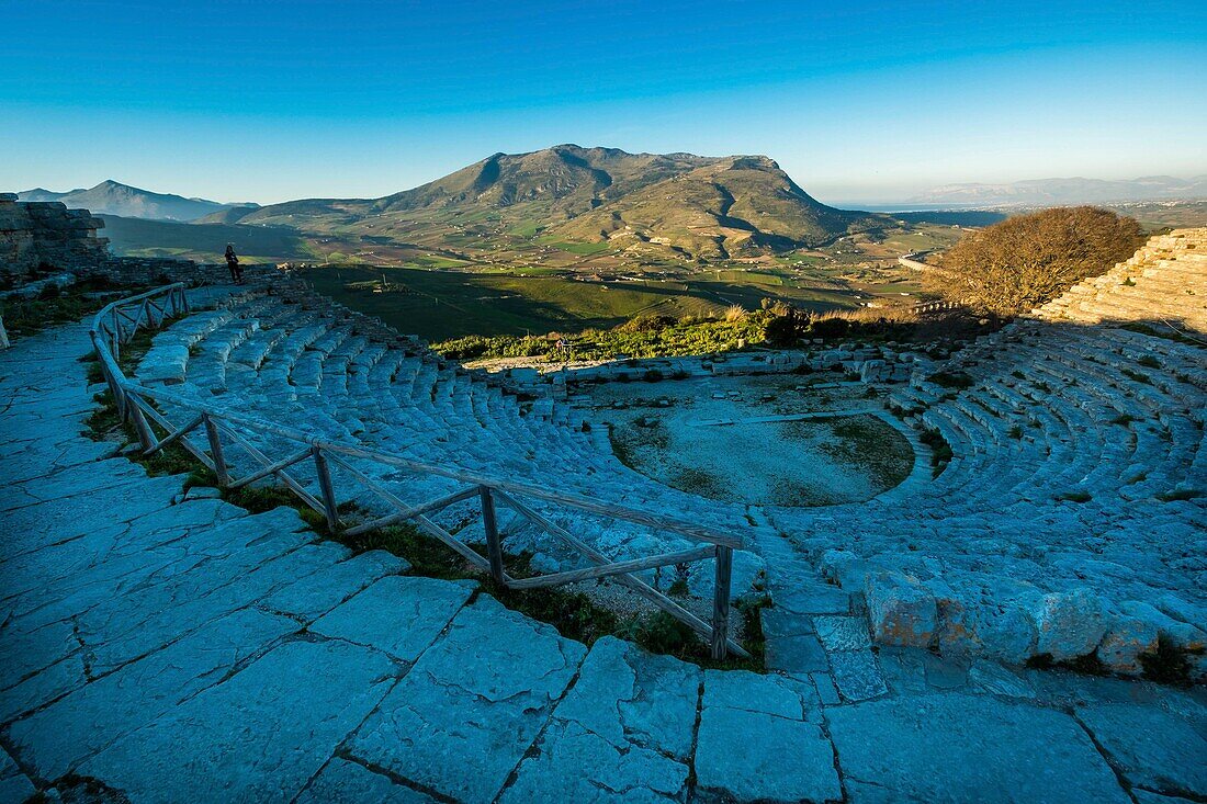 Italy, Sicily, Segeste, greek theater, dating 5th century B.C.