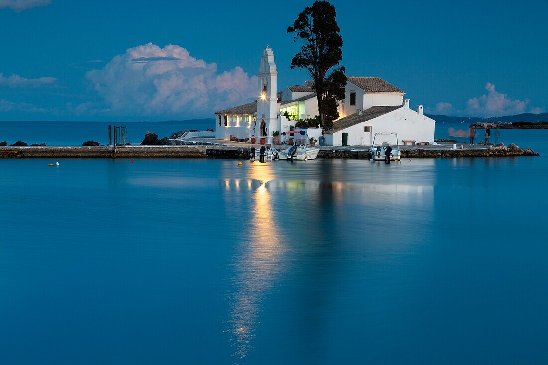 Greece, Ionian Islands, Corfu, Kanoni, Vlacherna Monastery