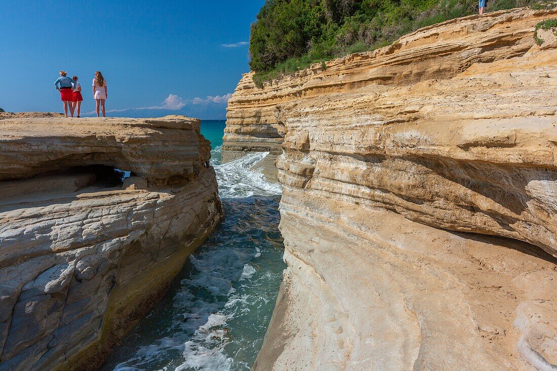 Greece, Ionian Islands, Corfu, North Coast, Sidari, Love Canal beaches